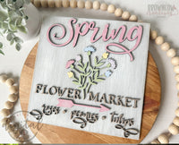 Spring Farmhouse Interchangeable Insert Laser File, Flower Laser Files, Spring Laser Files, Spring Flowers Lasercut Files