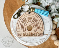 Teacher Keychain Laser Cut Files, Teacher Keychain SVG Bundle, Teacher Appreciation Gift Laser Files