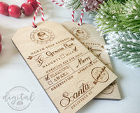 Official North Pole Santa Gift Tag Lasercut Files, Santa Gift Tag Engraved Laser File, Engraved Christmas Tag Laser File, Santa Gift Tag SVG