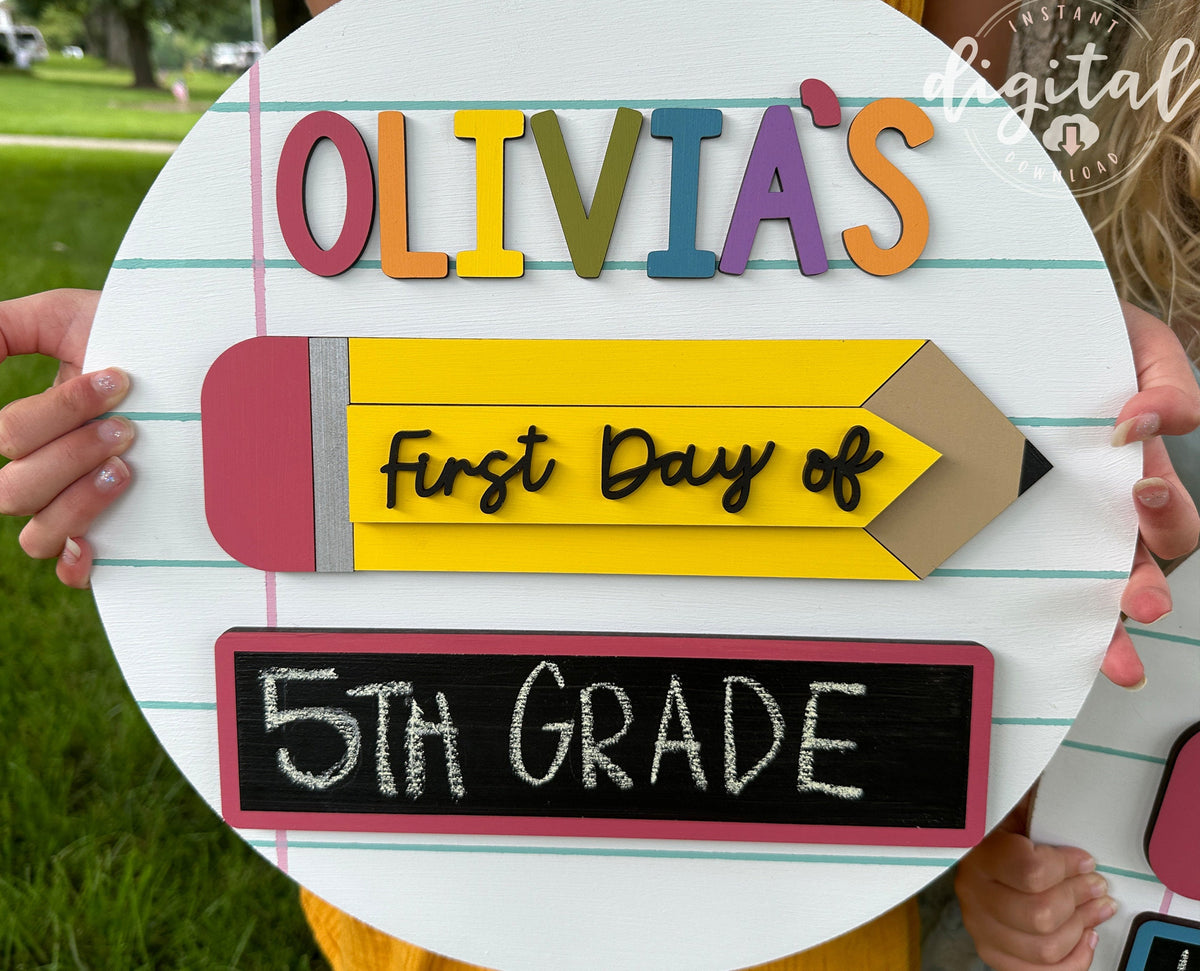 Back to School Milestone Sign Laser Files, First Day of School Sign Laser Cut Files, School Laser Files, Last Day of School Sign Laser File