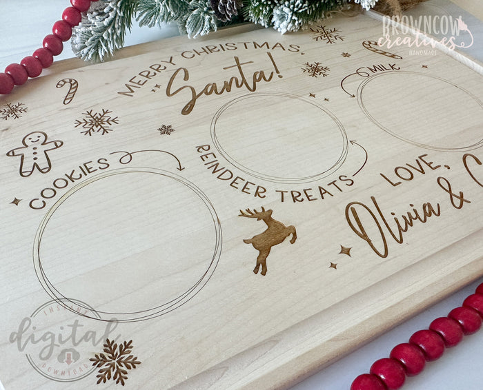 Santa Treats Tray Engraving File, Treats for Santa Engraving Laser File, Santa Tray Laser Engraving SVG File, Santa Tray Laser File