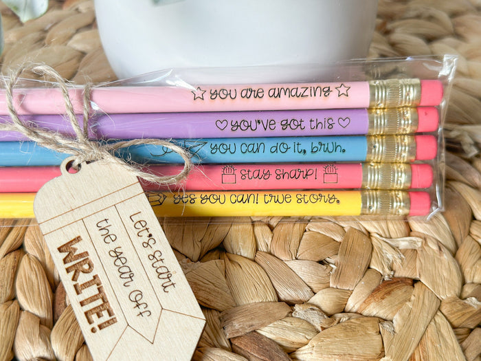 Laser Pencil Scoring File, Back to School Pencils SVG, Teacher Pencils Laser File, Laser Engraved Pencils, Inspirational Quote Pencils