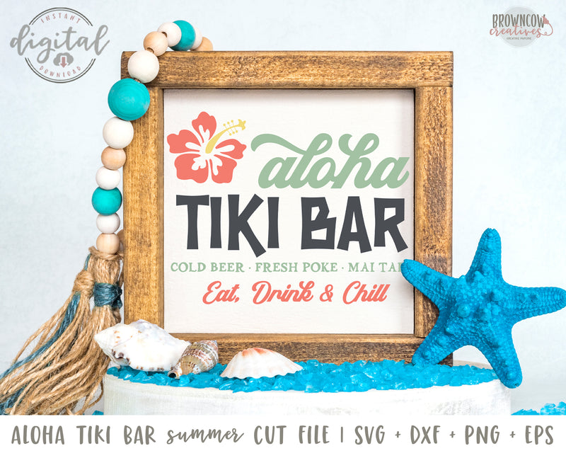 Aloha Tiki Bar Summer Farmhouse SVG/Cut File