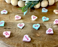 Anti-Valentine's Day Conversation Heart Stud Earrings, CUSTOMIZATION AVAILABLE!
