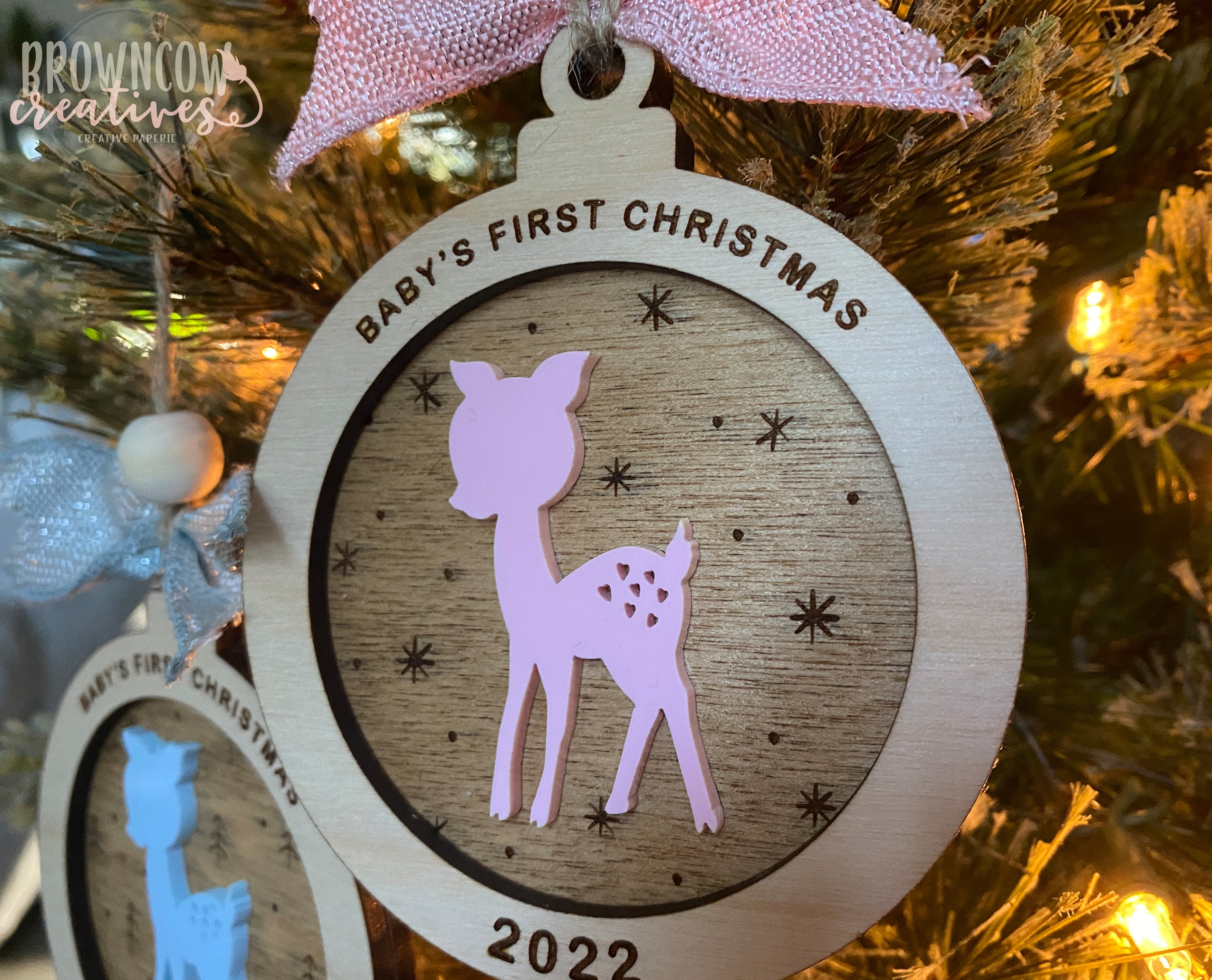 Baby's first christmas deer clearance ornament