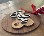 Custom Wood Chevron Pet Christmas Ornament