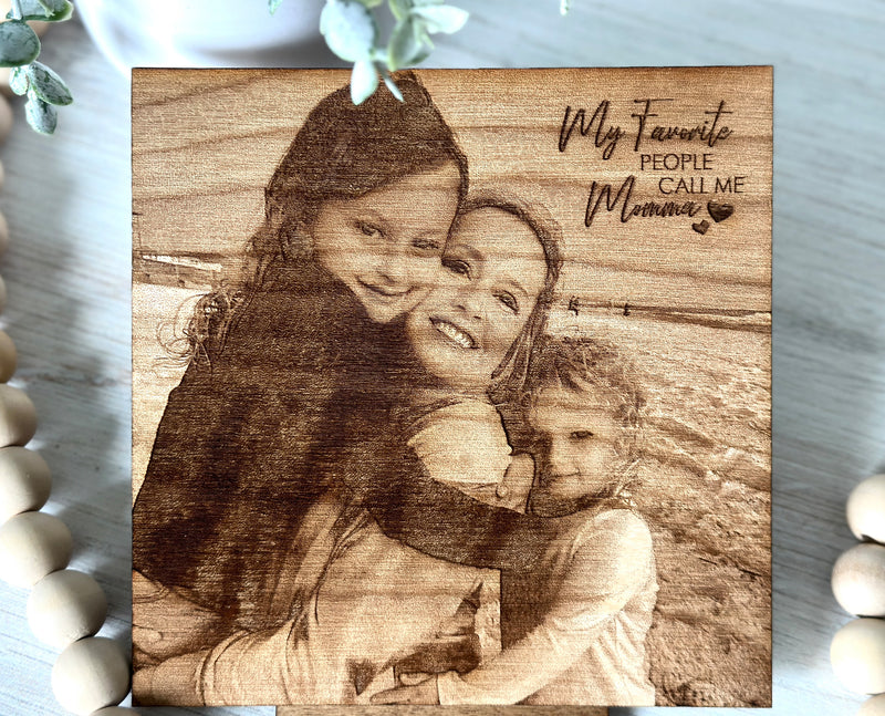 Mother's Day Gift, Engraved Photo on Wood, Engraved Photo on Wood, Personalized Mother's Day Gift, First Mother's Day Gift