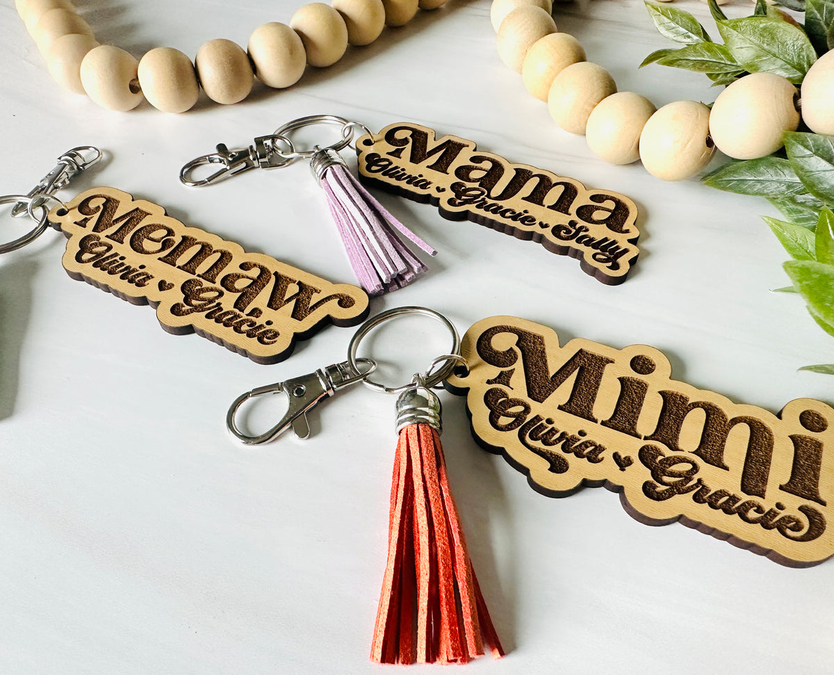 Mama Keychain, Mom Keychain, Personalized Mom Keychain, Engraved Keychain, Kids Names Keychain, Mother's Day Gifts, Gifts for Mom