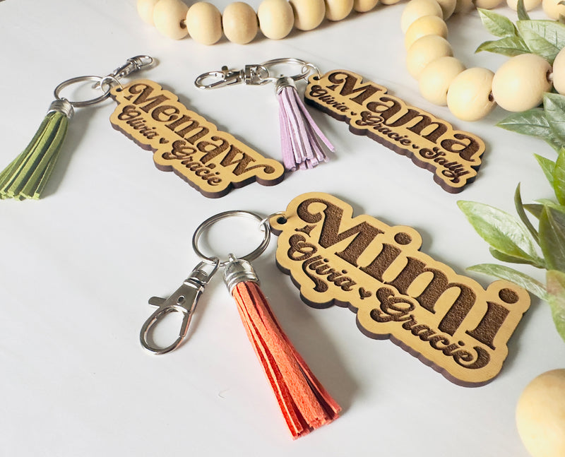 Mama Keychain, Mom Keychain, Personalized Mom Keychain, Engraved Keychain, Kids Names Keychain, Mother's Day Gifts, Gifts for Mom