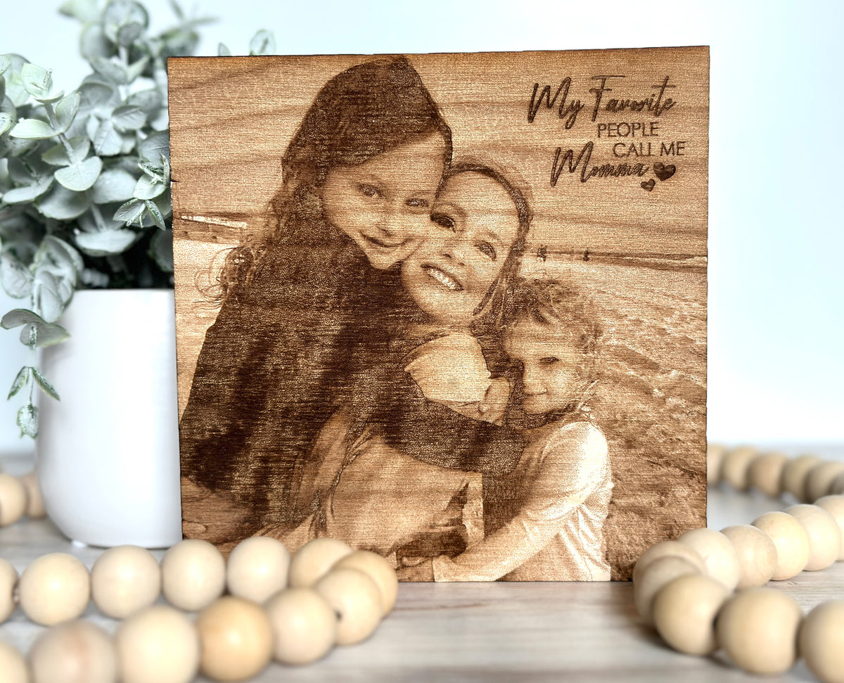 Mother's Day Gift, Engraved Photo on Wood, Engraved Photo on Wood, Personalized Mother's Day Gift, First Mother's Day Gift
