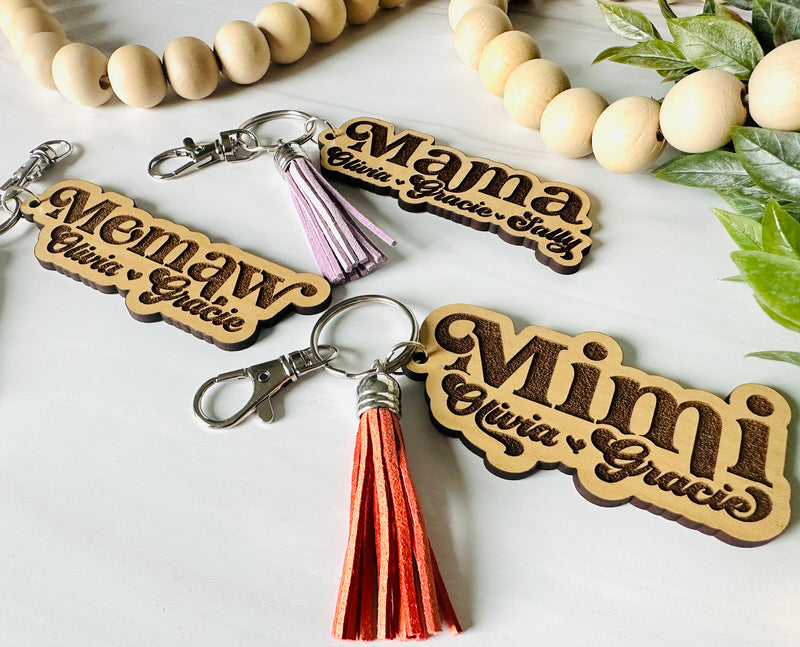 Mama Keychain, Mom Keychain, Personalized Mom Keychain, Engraved Keychain, Kids Names Keychain, Mother's Day Gifts, Gifts for Mom