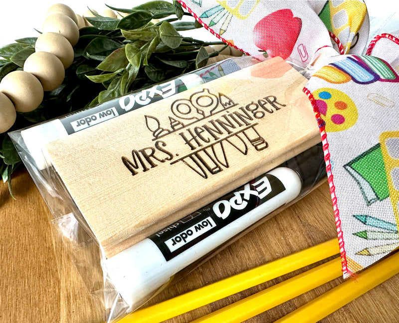 Teacher Appreciation Gift, Custom Teacher Gift, Custom Engraved Eraser, Gifts for Teachers, Engraved Wood Eraser, Custom Chalkboard Eraser