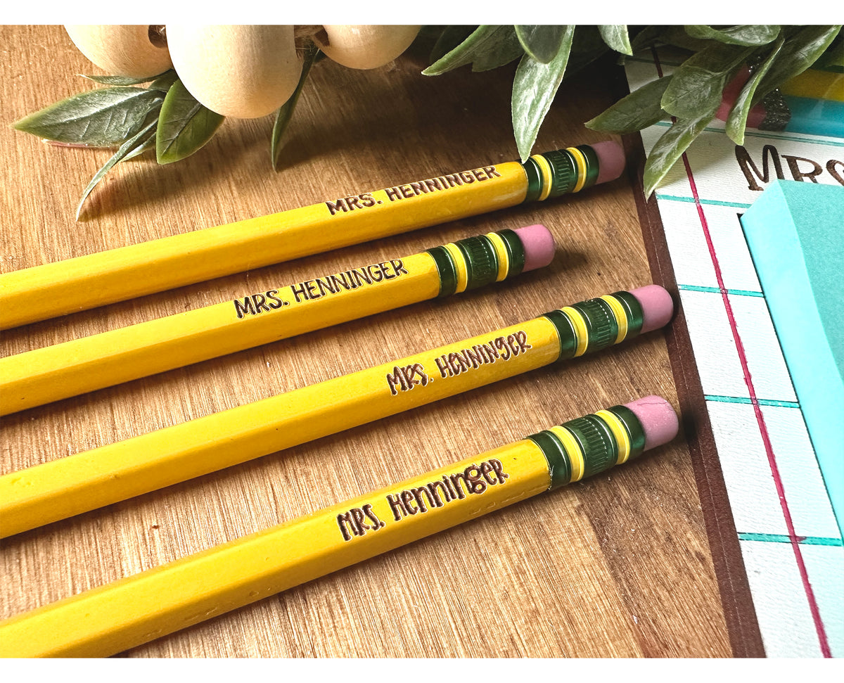 Customizable Wood Engraved Pencils, Ticonderoga pencils