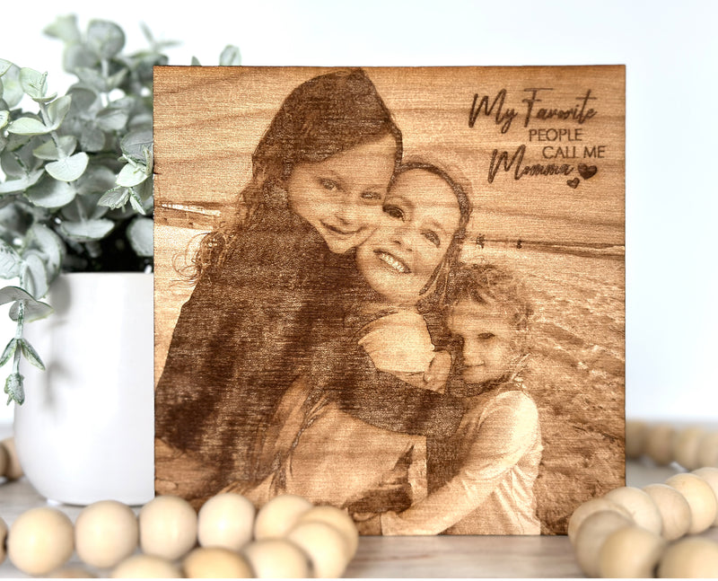 Mother's Day Gift, Engraved Photo on Wood, Engraved Photo on Wood, Personalized Mother's Day Gift, First Mother's Day Gift