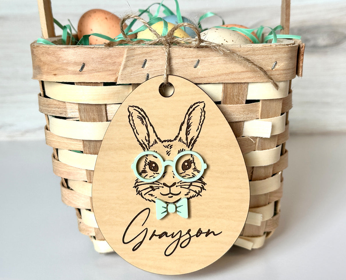 Engraved Easter Basket Tag, Customized Easter Basket Tag
