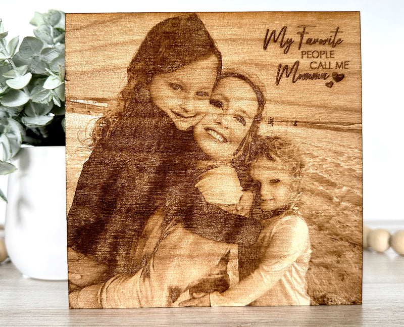Mother's Day Gift, Engraved Photo on Wood, Engraved Photo on Wood, Personalized Mother's Day Gift, First Mother's Day Gift