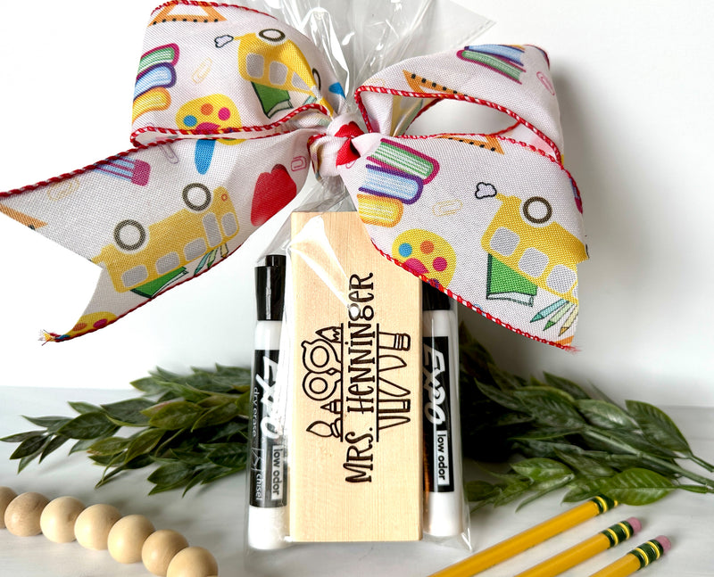 Teacher Appreciation Gift, Custom Teacher Gift, Custom Engraved Eraser, Gifts for Teachers, Engraved Wood Eraser, Custom Chalkboard Eraser