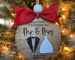First Christmas as Mr. and Mrs. Christmas Ornament, Wedding Gift, Wedding Ornament
