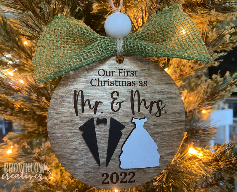 First Christmas as Mr. and Mrs. Christmas Ornament, Wedding Gift, Wedding Ornament