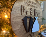 First Christmas as Mr. and Mrs. Christmas Ornament, Wedding Gift, Wedding Ornament