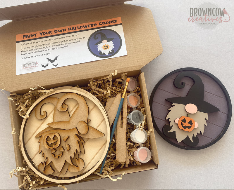 Paint Your Own Wooden Halloween Gnome Kit!