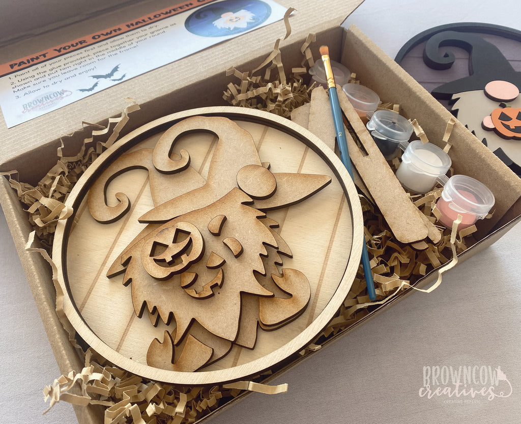 Paint Your Own Wooden Halloween Gnome Kit!