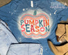 Pumpkin Season Teal Bleached T-Shirt