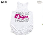 Retro Script Stacked Flowy Racerback Tank