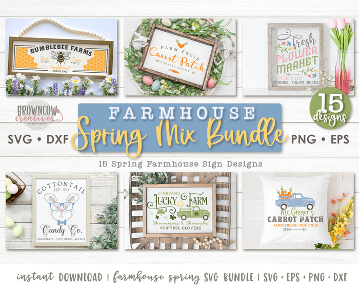 Farmhouse Spring Sign SVG Bundle