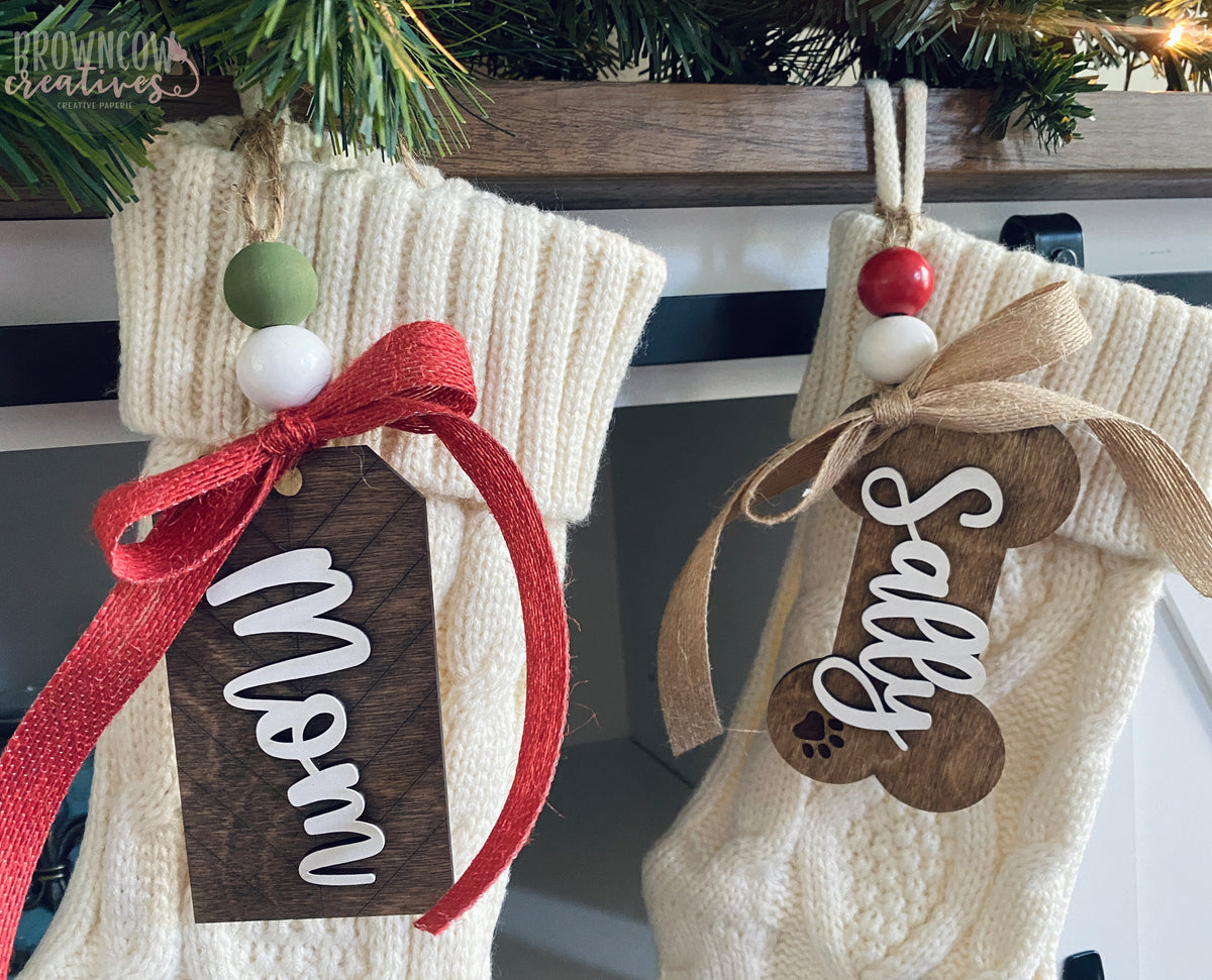 Personalized Stocking Tags, Custom Christmas Stocking Tag, Personalized Pet Stocking Tag