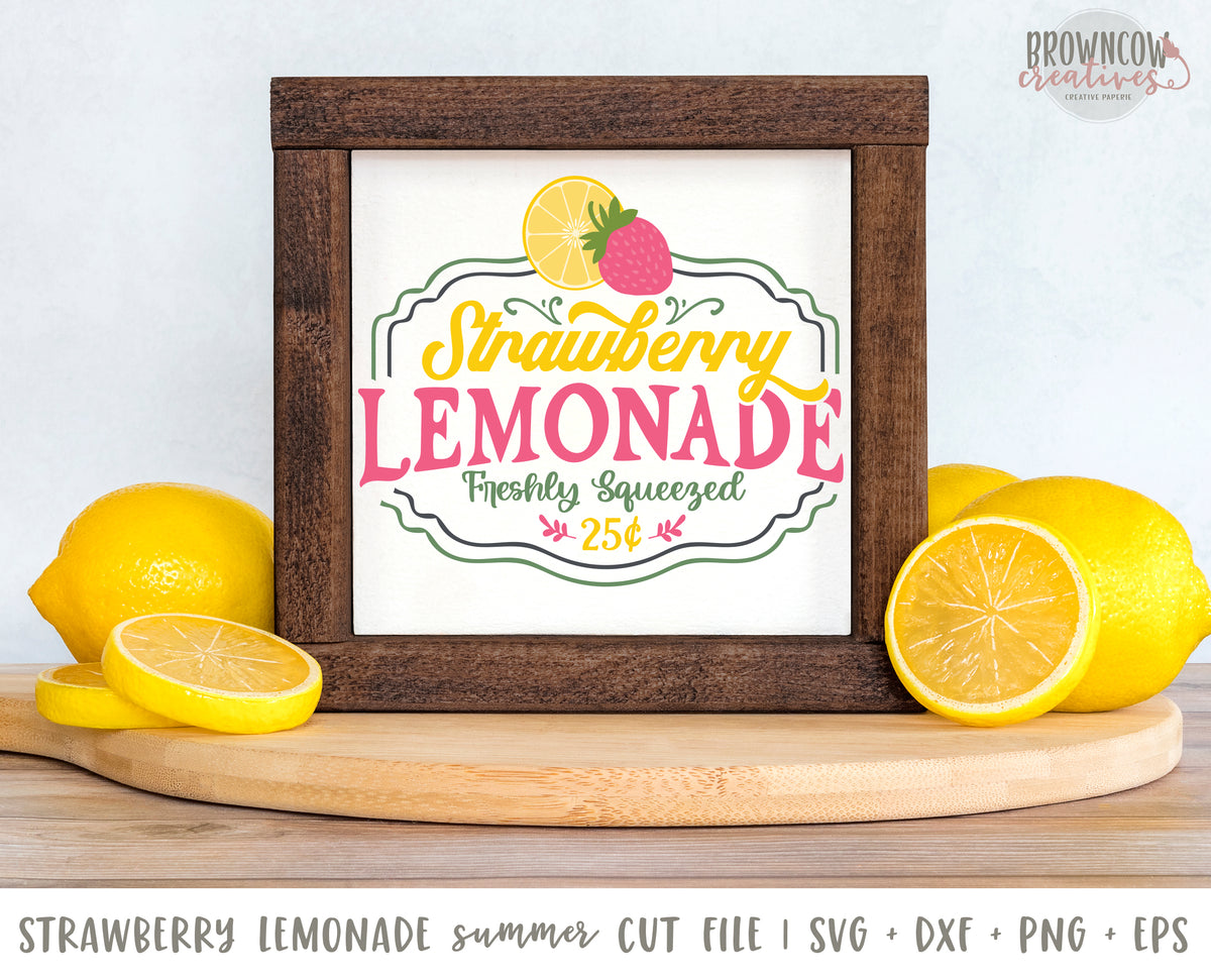 Fresh Strawberry Lemonade Summer Farmhouse SVG/Cut File