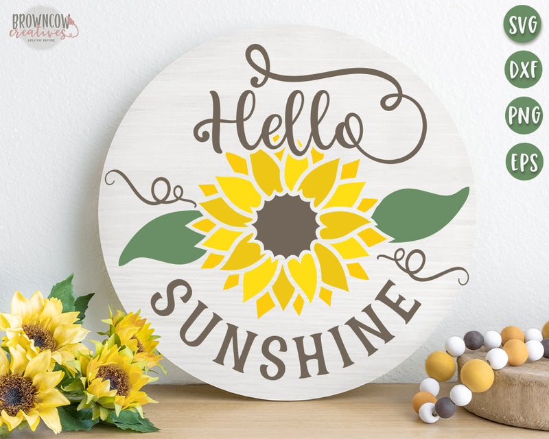 Hello Sunshine Sunflower SVG/Cut File