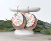 Spring Flower Earrings, Spring Leather Floral Earrings, Floral Earrings, Pastel Floral Earrings, Gifts for Her, Spring Jewelry