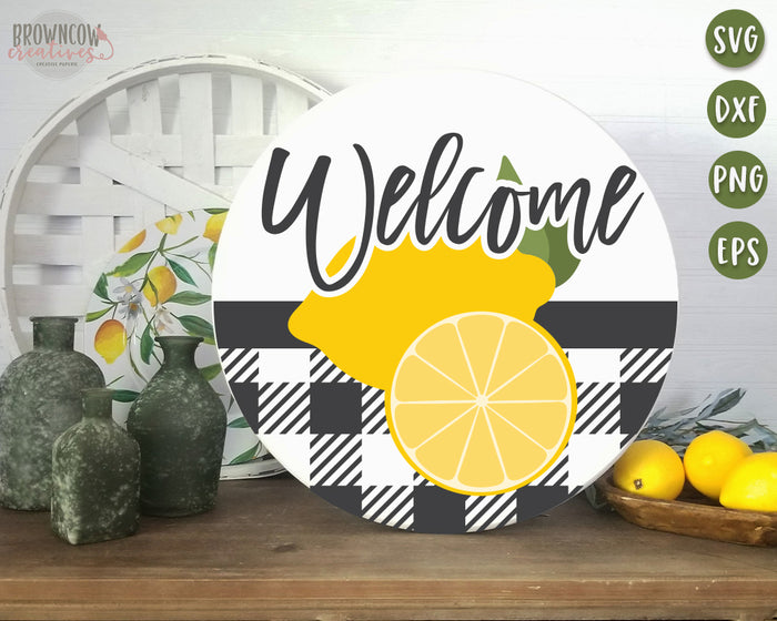 Summer Lemonade Round Welcome Sign SVG