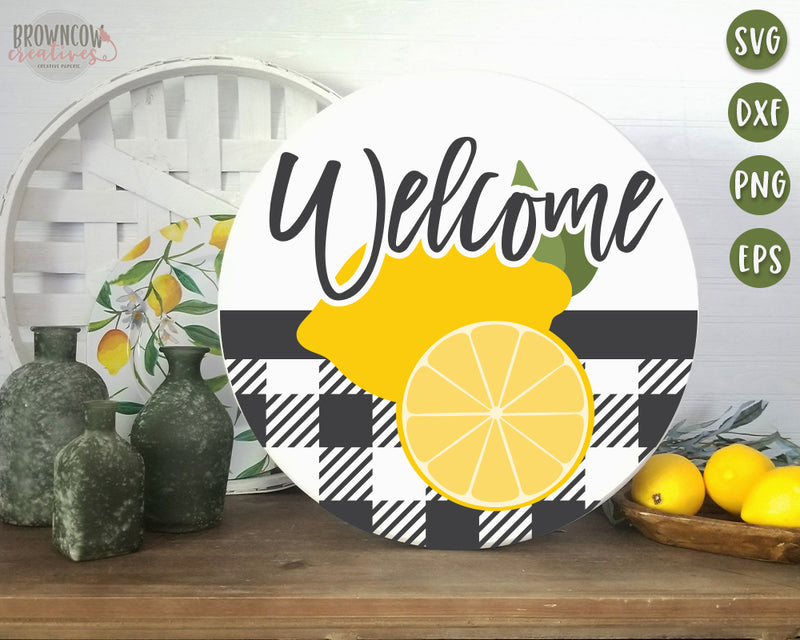 Summer Lemonade Round Welcome Sign SVG
