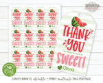 Watermelon Party Favor Tags, One in a Melon Favor Tags, Thank You Tags, Watermelon First Birthday Tags