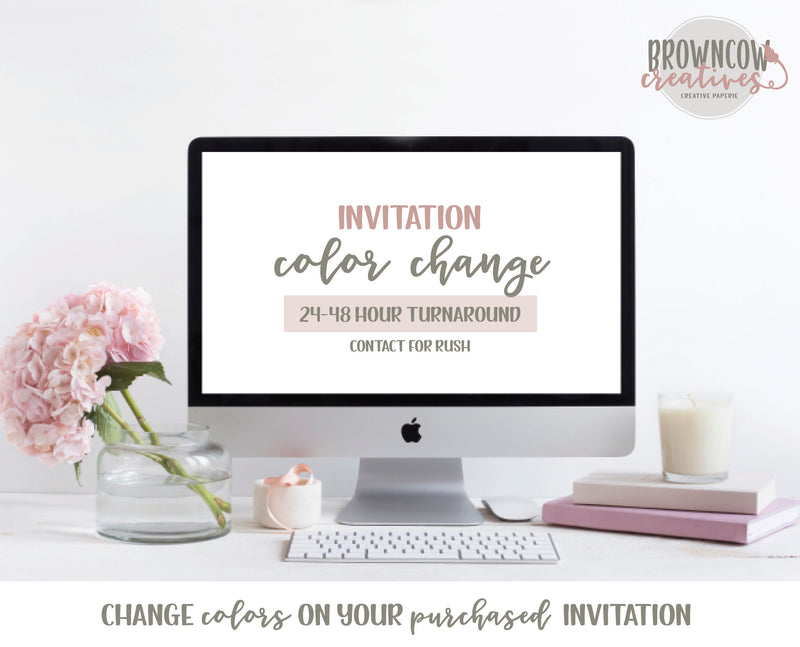 Custom Color Change {Add On to an Invitation Already Purchased}