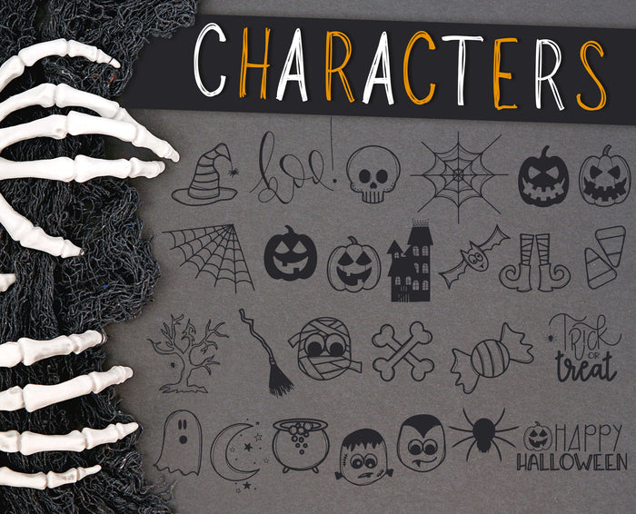 OctobaDoodles Font, Halloween Font, Halloween Doodle Font, Halloween Doodles Font, Halloween Clip Art Font
