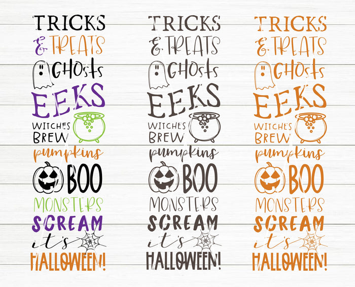 Halloween Vertical Porch Sign SVG, Halloween Subway Art Sign SVG, Halloween SVG, Cut File Halloween