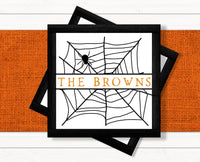Web Monogram SVG File, Spooky Web SVG, Halloween Spider Web Cut File