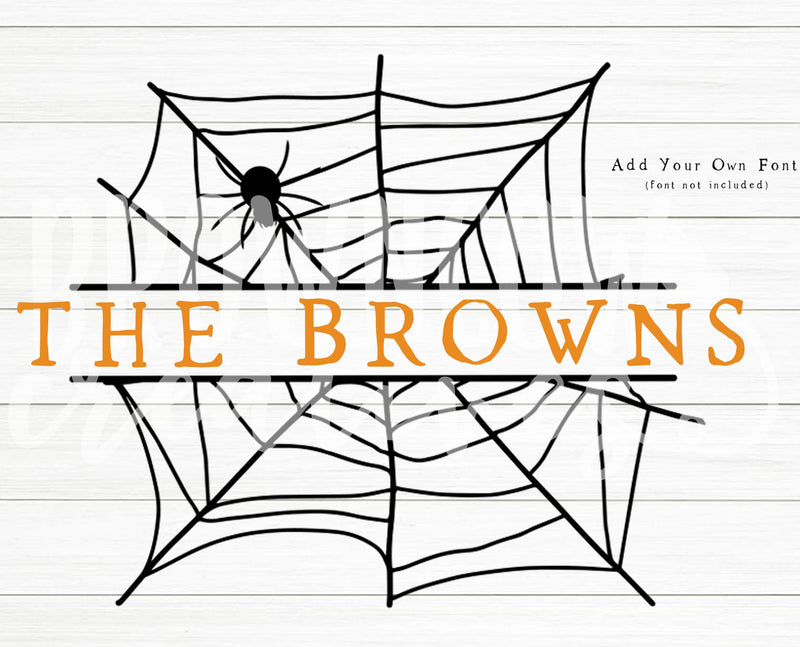 Web Monogram SVG File, Spooky Web SVG, Halloween Spider Web Cut File