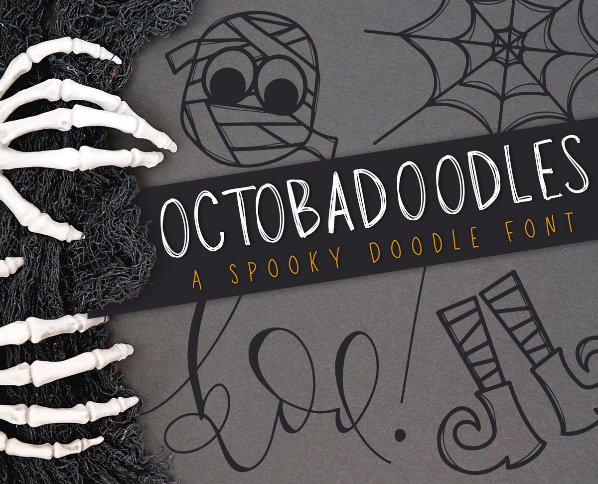 OctobaDoodles Font, Halloween Font, Halloween Doodle Font, Halloween Doodles Font, Halloween Clip Art Font