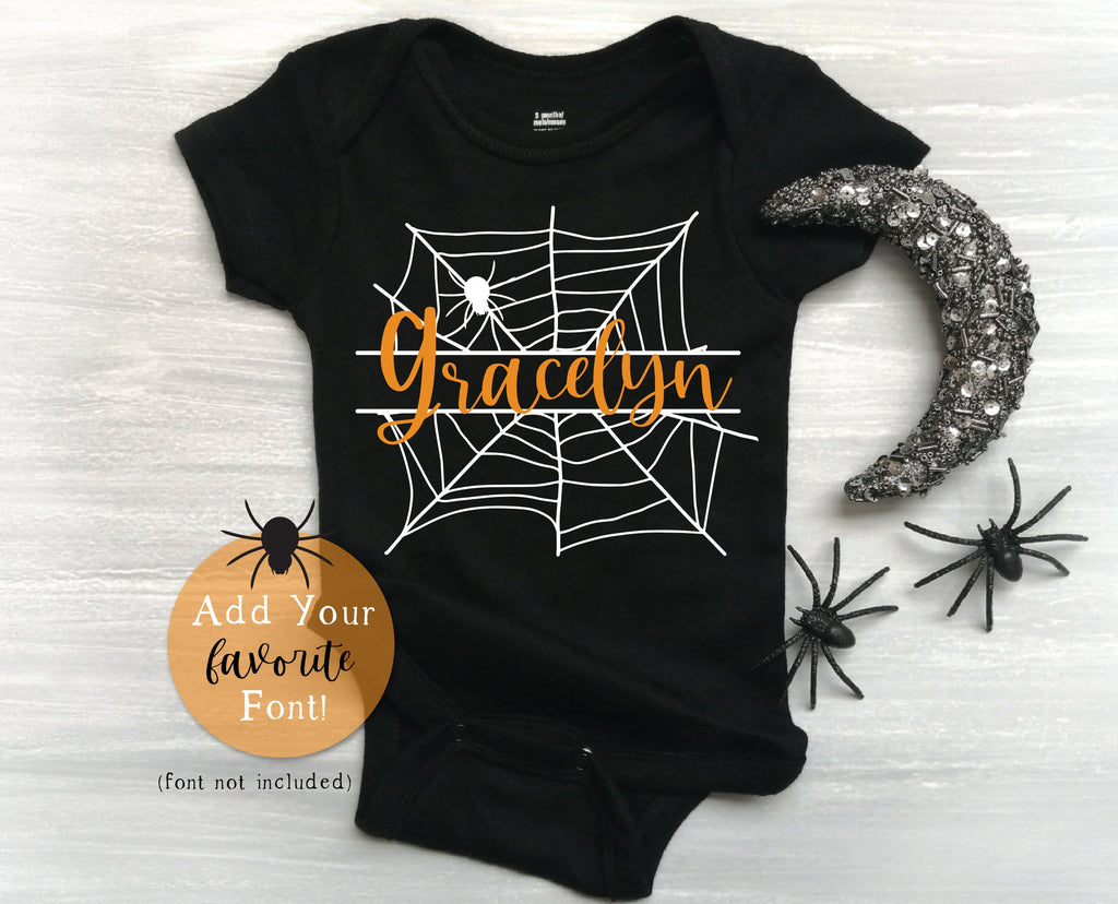 Web Monogram SVG File, Spooky Web SVG, Halloween Spider Web Cut File