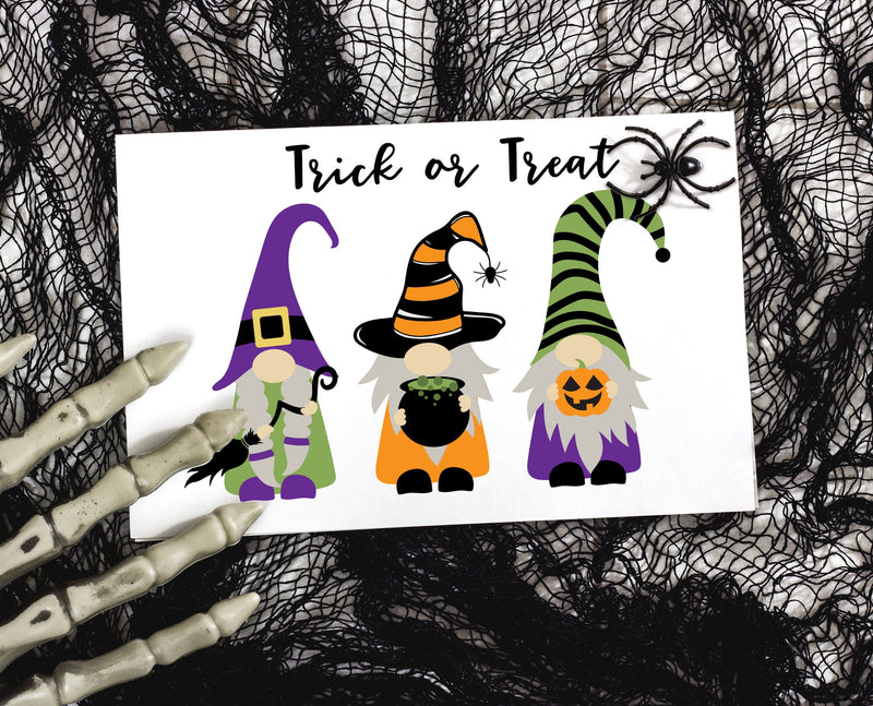 Trick or Treat Halloween Gnomes, Halloween Gnomes SVG, Halloween Gnomes Clipart, Halloween Gnomes Cut File