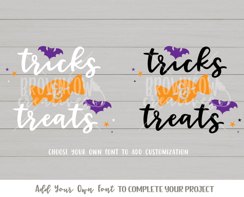 Trick or Treat Halloween Bag SVG, Tricks and Treats Bag Cut File, Halloween SVG, Treat Bag SVG, Cut Files