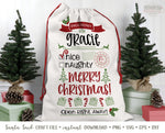 Santa Sack SVG Cut File, Santa Tag SVG Cut File, Santa Sack Craft Files, North Pole Sack Cut & Craft Files