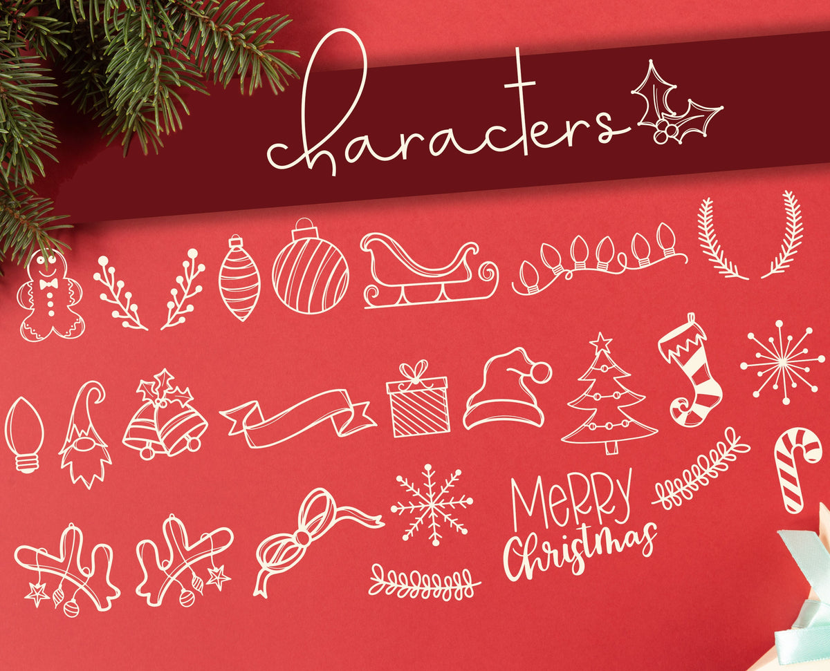 Holidoodles, Christmas Doodle Font, Christmas Font, Commercial Use Font