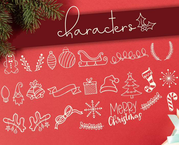 Holidoodles, Christmas Doodle Font, Christmas Font, Commercial Use Font