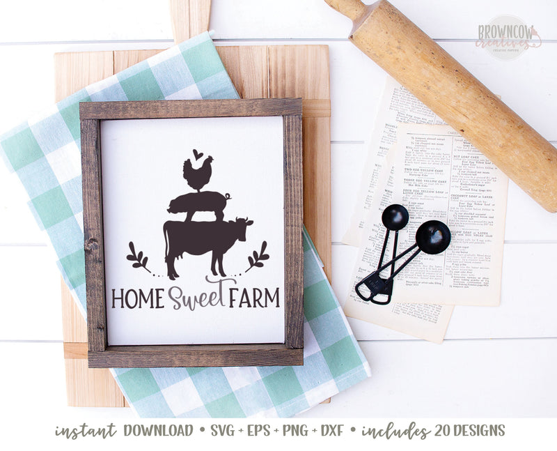 Farmhouse Kitchen Cut Files Bundle, Farmhouse Kitchen SVG Bundle, Farmhouse Family Monogram SVG, Kitchen SVG, Kitchen Cut Files