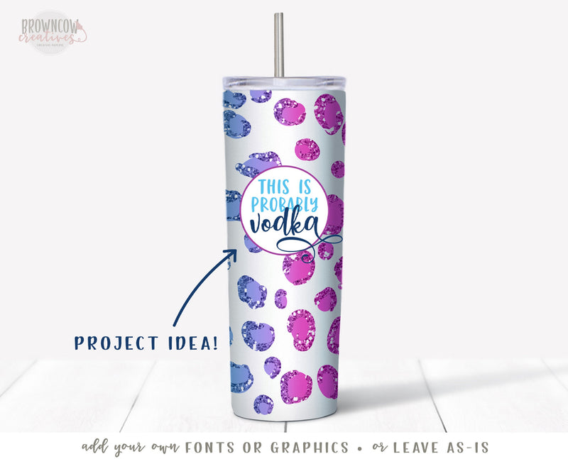 Ombre Glitter Leopard Print Tumbler Sublimation, Ombre Animal Print Tumbler Designs Bundle, Glitter Leopard Print Tumbler Designs Bundle
